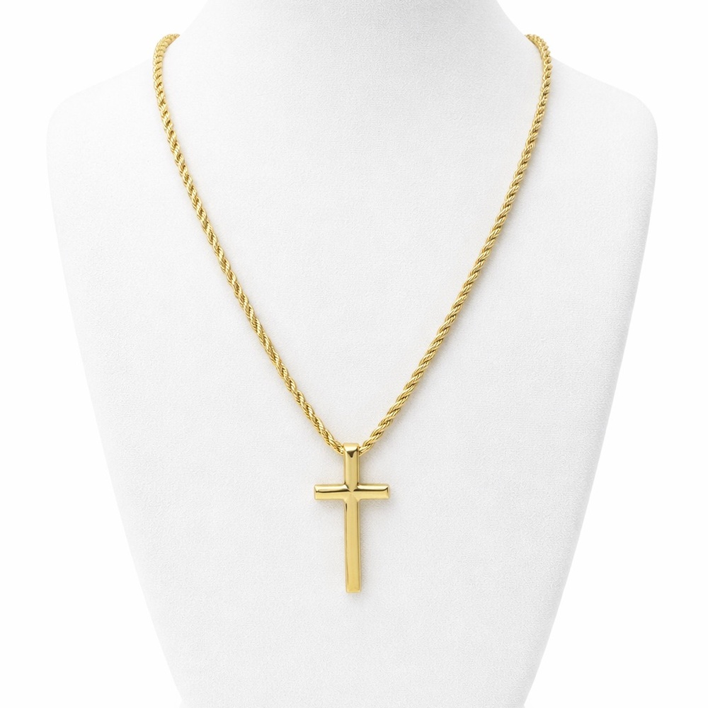 Gold cross necklace NIB